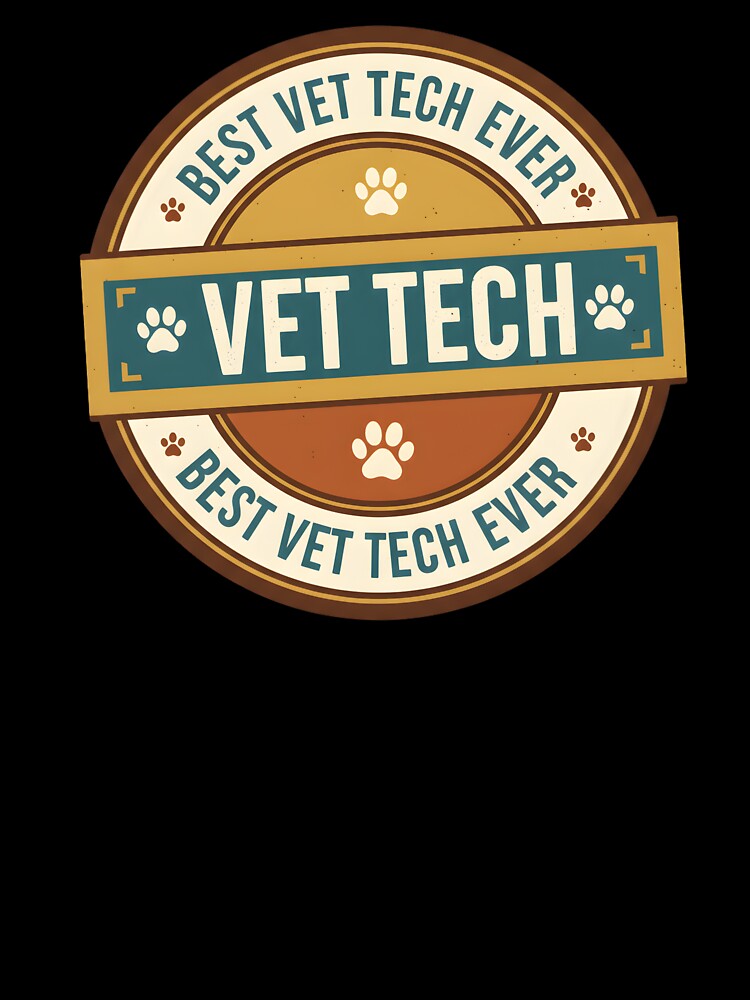 Best Vet Tech Ever Retro Badge | Veterinary Technician Gift by CottonFirst