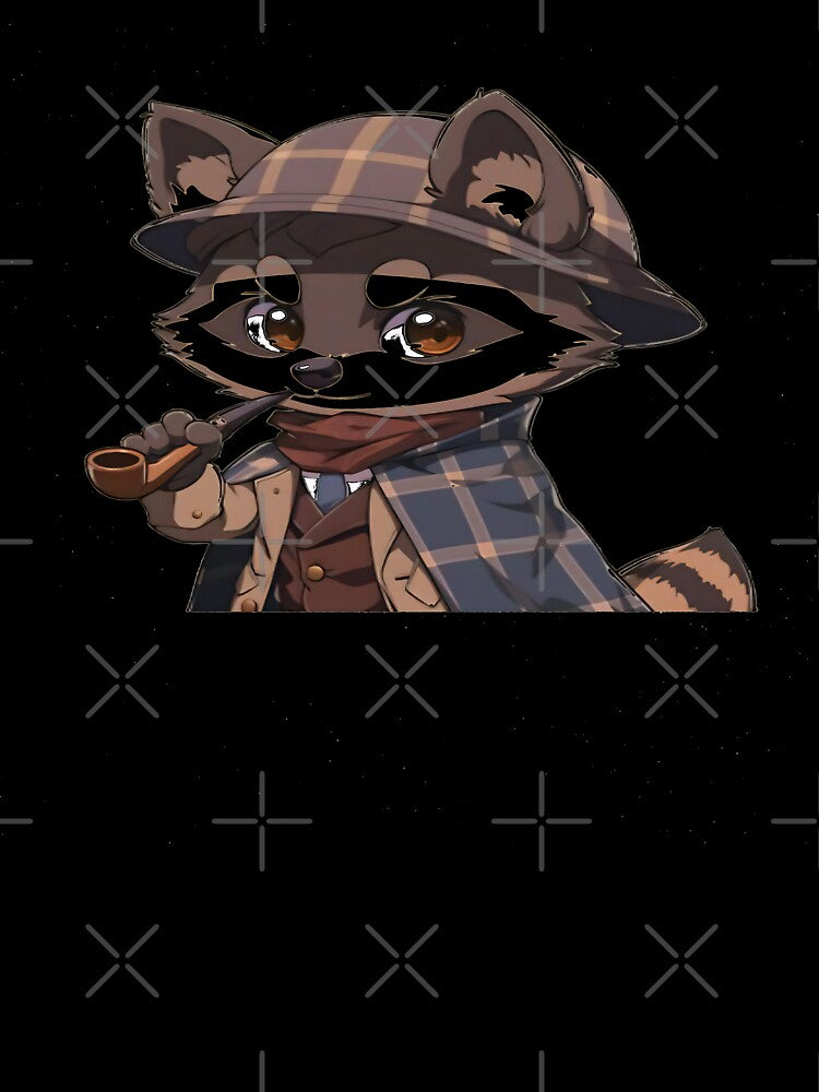 Cartoon Sherlock Holmes Raccoon Classic T-Shirt by pp-por