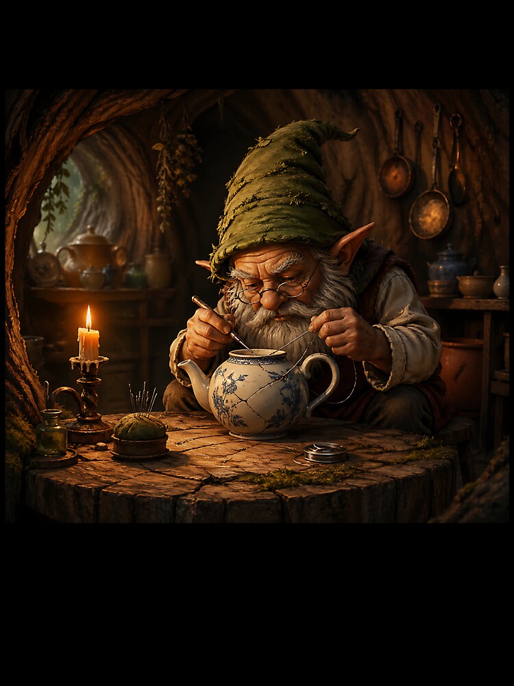 Gnome’s Tea Workshop - Whimsical Cottagecore by bapupa