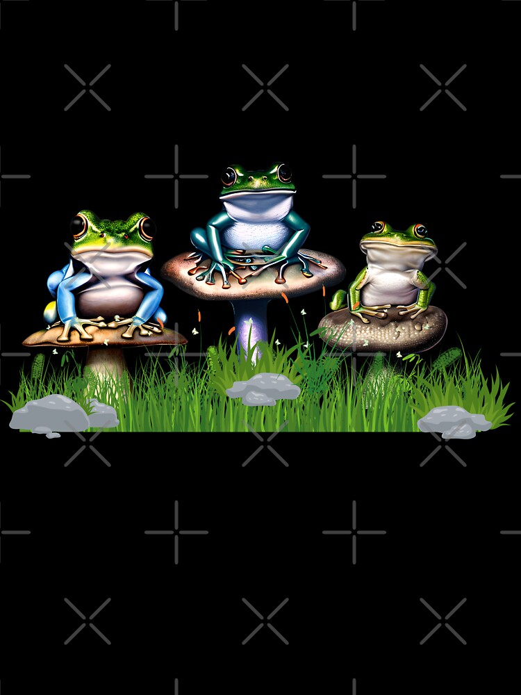 Frogs On Mushrooms by BeansHotTees