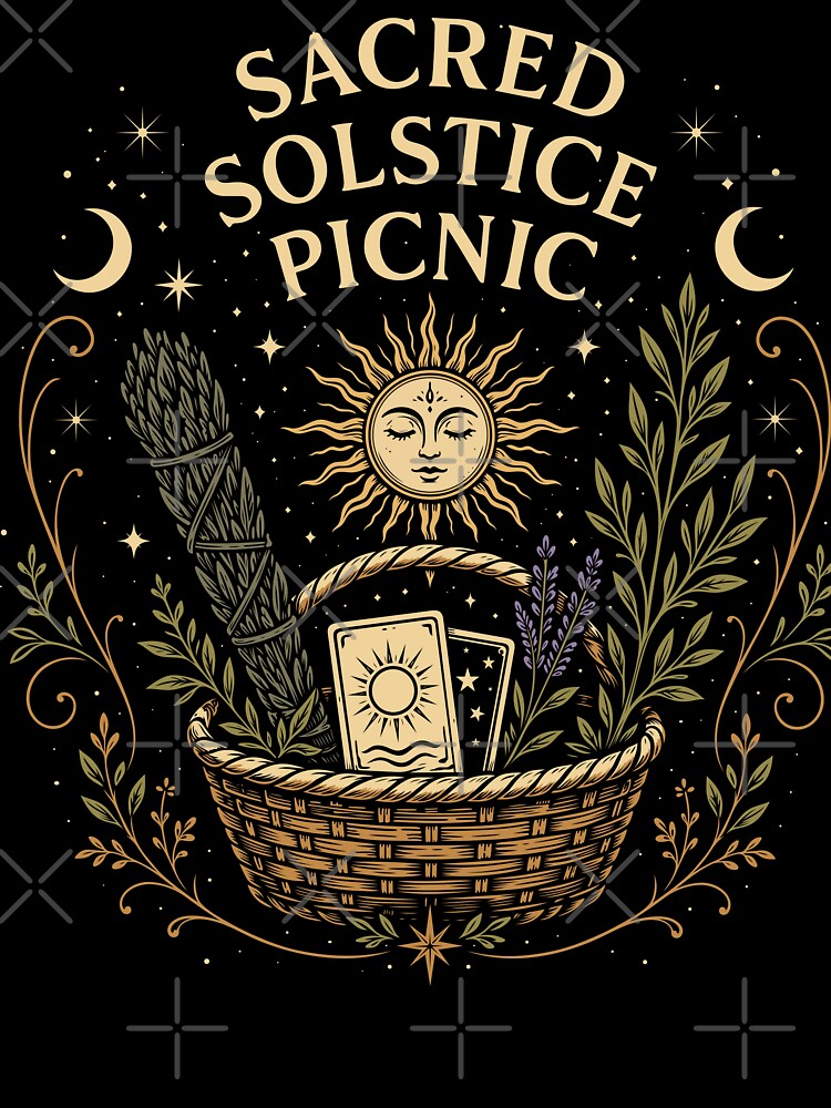 Sacred Solstice Picnic Litha Boho Art by Christine Krahl