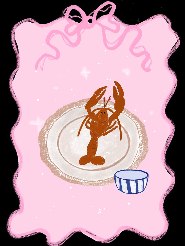 Pink Bow Frame - Lobster by bowsbotanicals