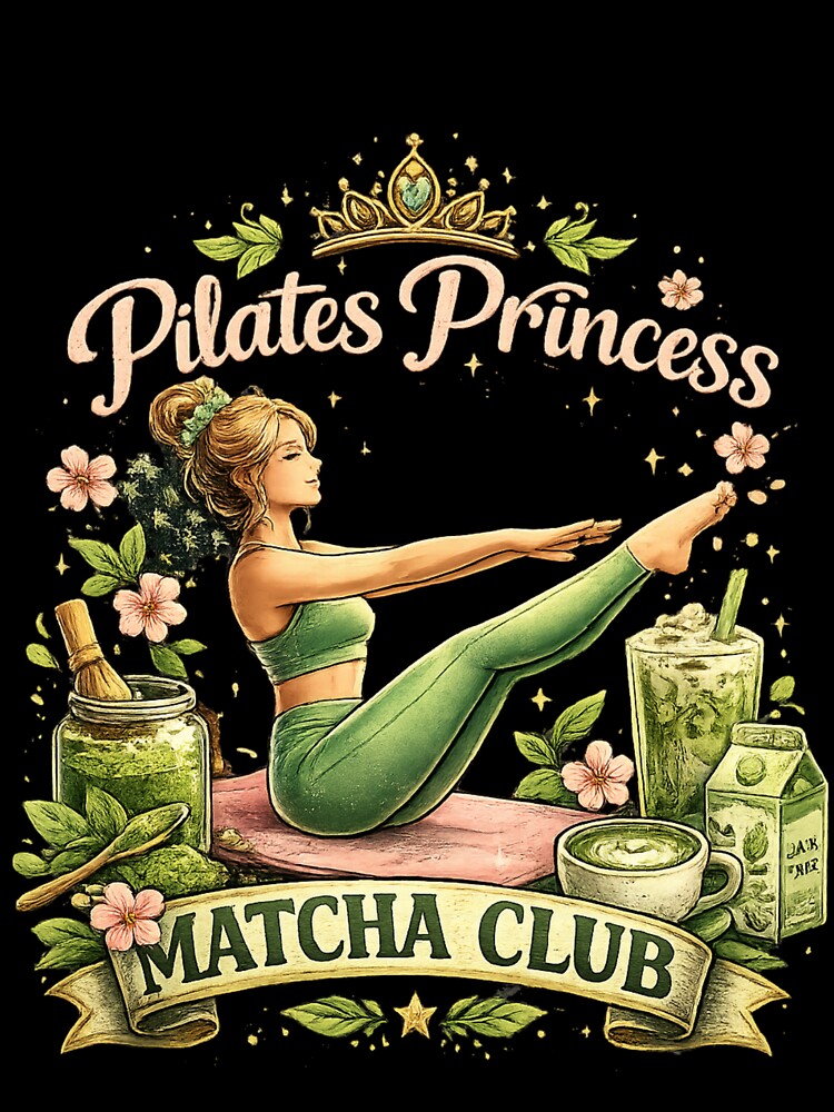 Pilates Princess Matcha Club Cute Coquette Pilates Girl Aesthetic Graphic Tee by Wear Sculpt
