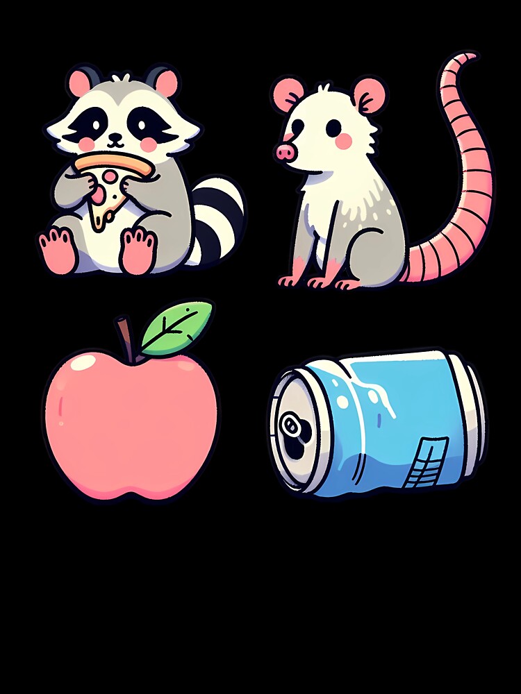 Cute Trash Gang - Raccoon & Opossum Kawaii by GREENZ0NE