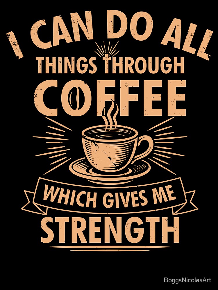Funny Coffee Lover Religious Parody Typography by BoggsNicolasArt