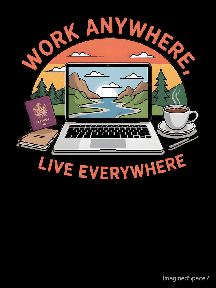 Work Anywhere Live Everywhere – Digital Nomad Lifestyle Shirt by ImaginedSpace7