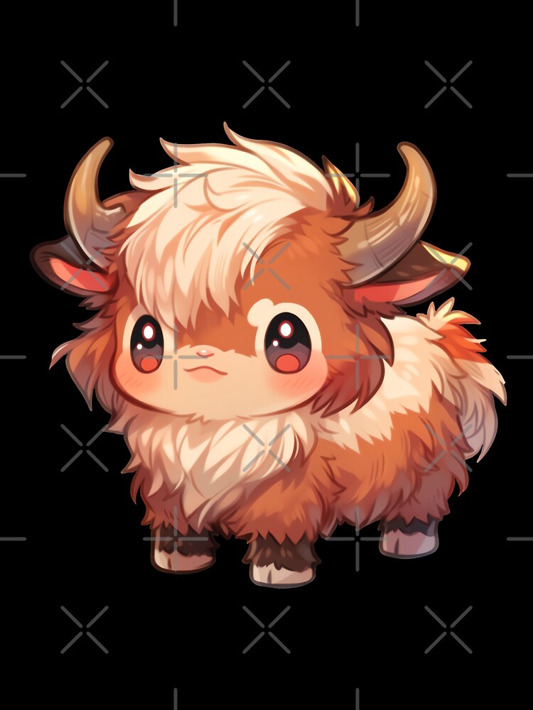 Cute Kawaii Baby Highland Cow by CozyKawaiiArt