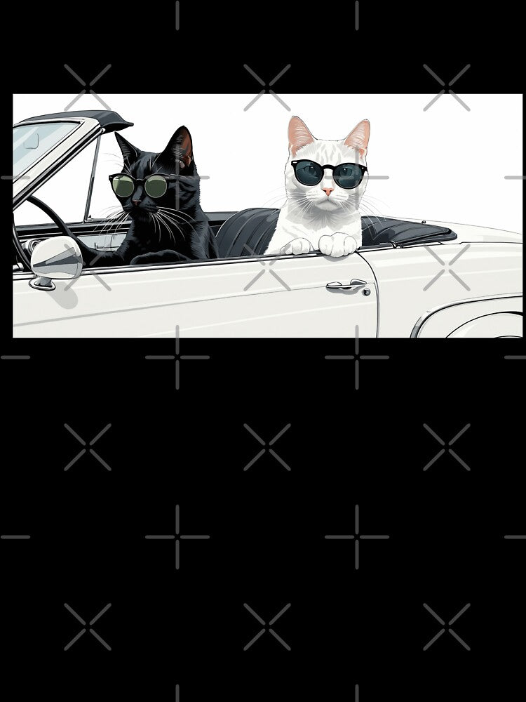 Cats Riding a Car by HUMORONCOTTON