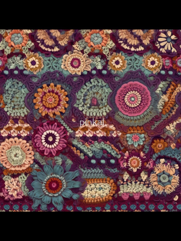 Bohemian Crochet Flower Patchwork - Intricate Yarn Art Pattern by pinkal