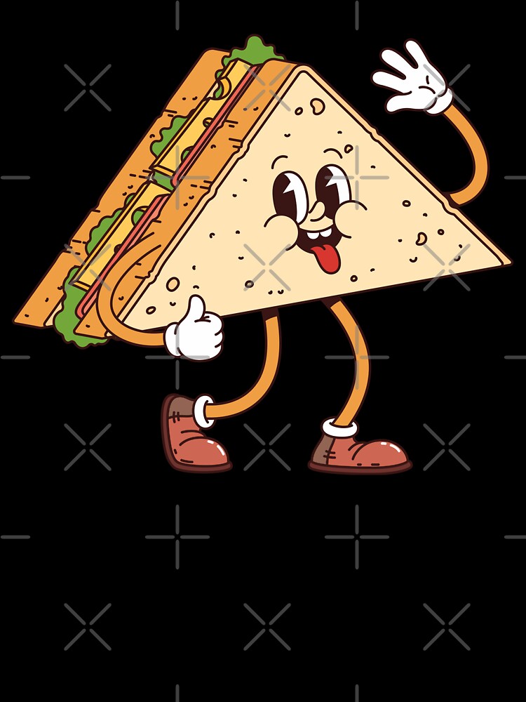 Sandwich Vintage Happy Food Mascot Design by insiyah7253
