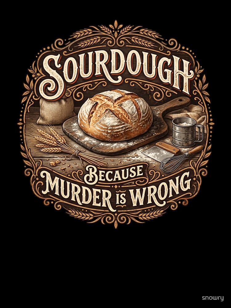 Sourdough Because Murder Is Wrong Baker Humor by snowry