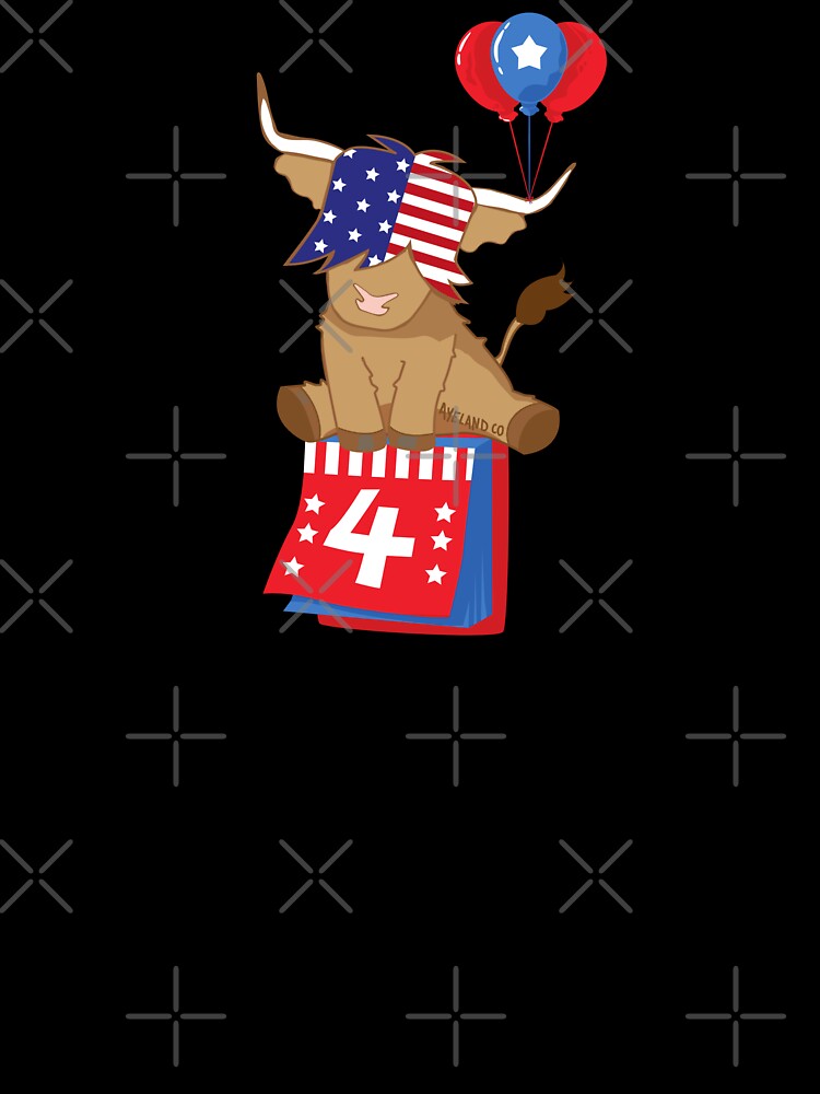 Scottish highland cow 4th of july independence celebration by Ayelandco