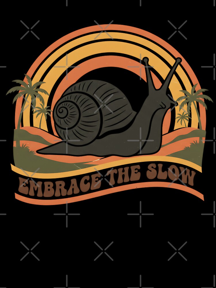 Retro Snail Sunset Embrace the Slow by HoruxDesign