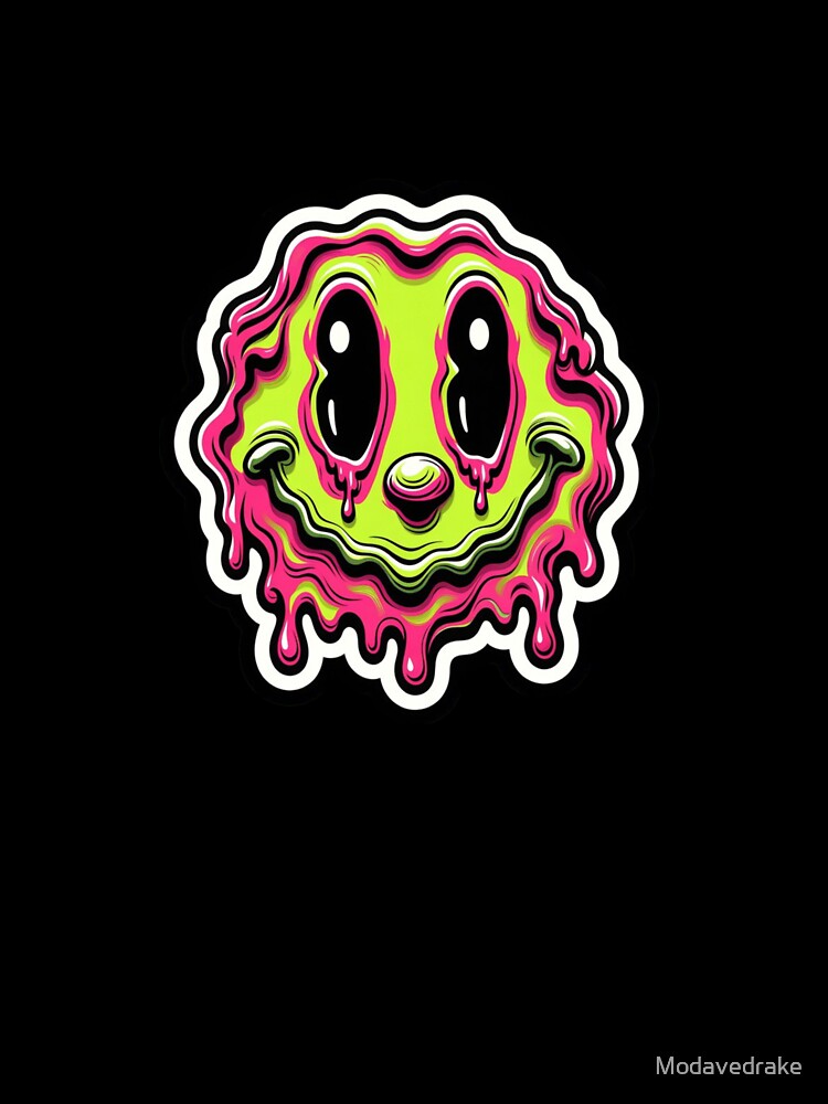 Melting Neon Psychedelic Smiley Face by Modavedrake