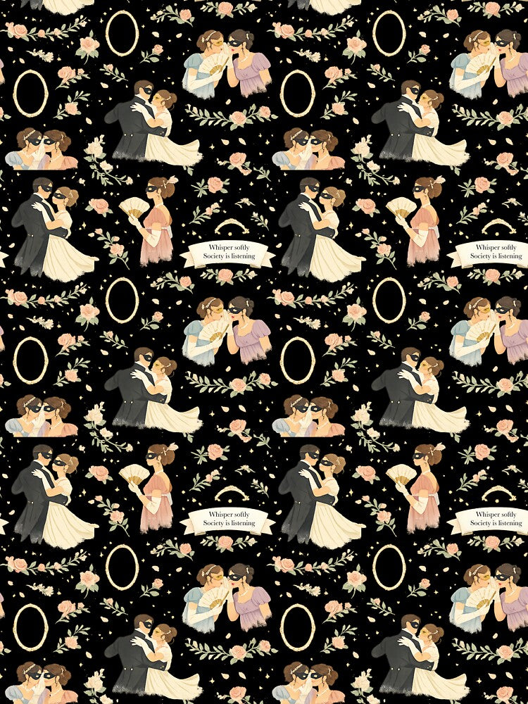 Midnight Intrigue – Regency Masquerade Seamless Pattern by BumbleVee ☀️