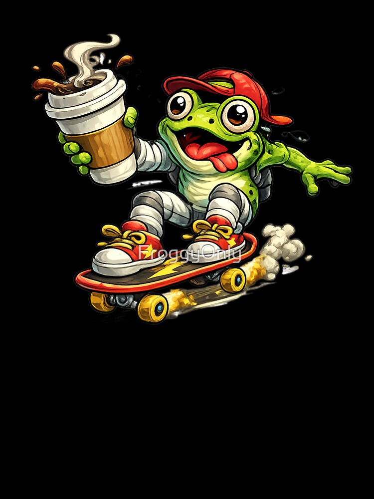 Energetic frog on a skateboard by FroggyOnly