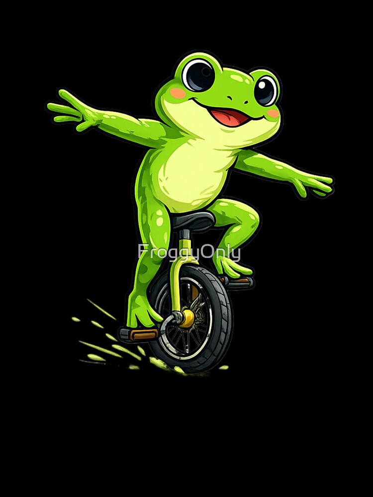 Frog on a unicycle by FroggyOnly