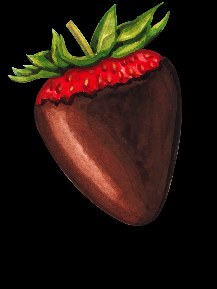 Chocolate Covered Strawberry Pattern - Black by Kelly  Gilleran