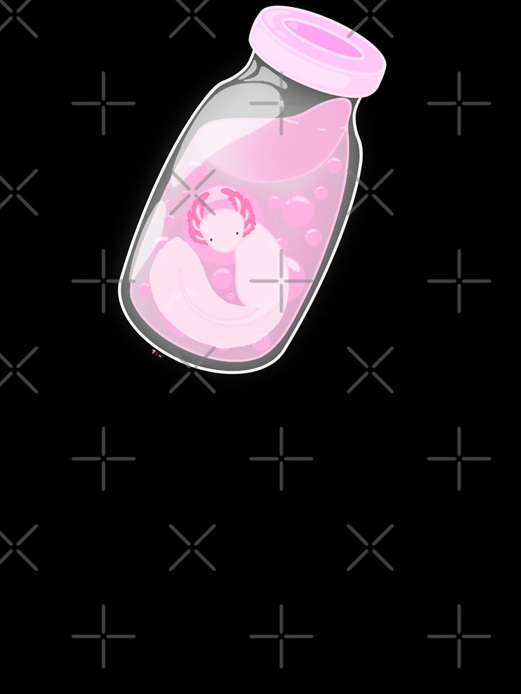 Axolotl in glass bottle by MeowMeowsShop