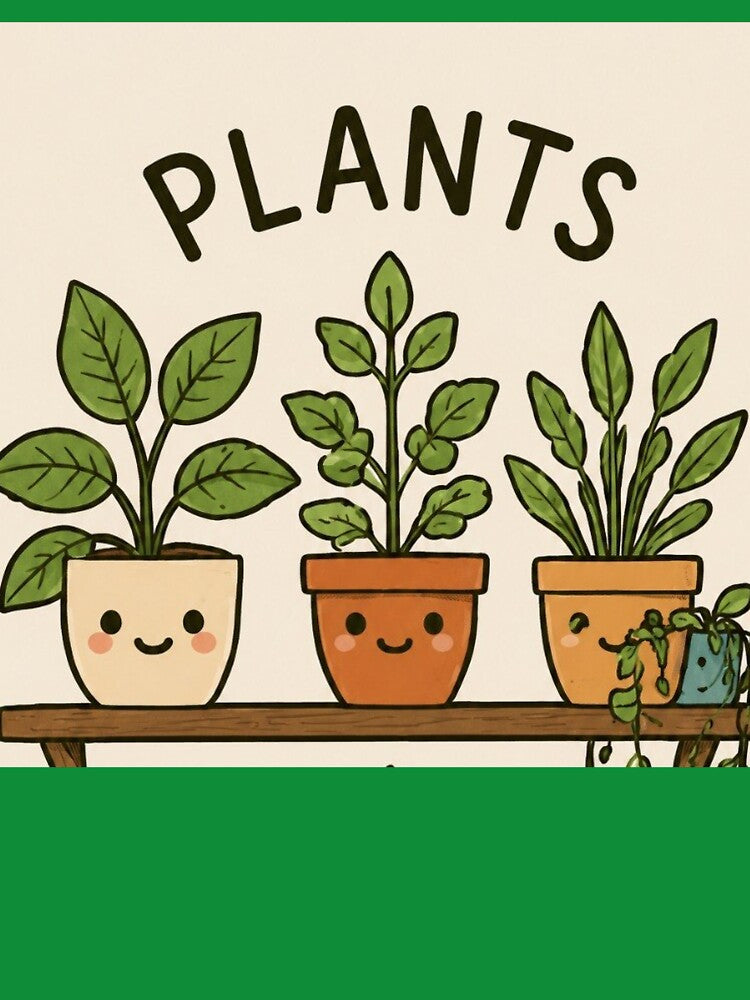 Cute Kawaii Potted Plants on Shelf Illustration by LYAN-STORE