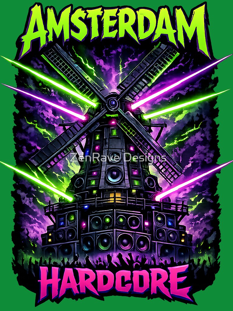 Amsterdam Hardcore Rave Windmill Sound System by  ZenRave Designs