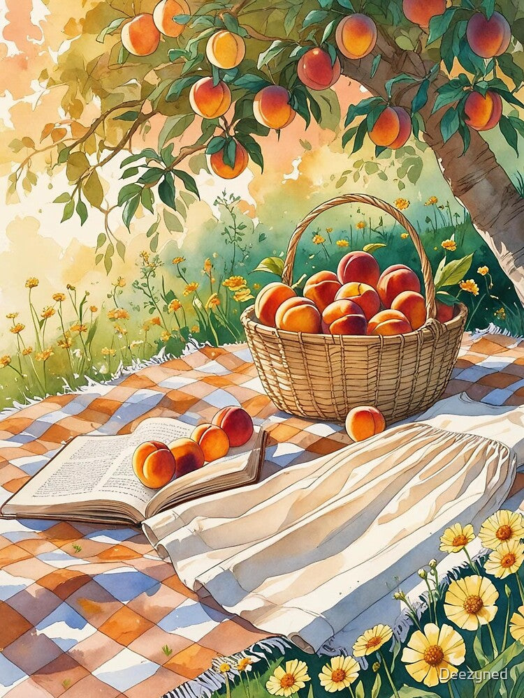 Cottagecore Summer Picnic Beneath the Fruit Trees by Deezyned