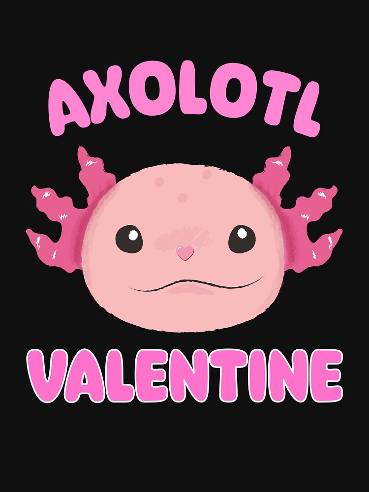 Axolotl Valentine - Adorable Axolotl Valentine by Fede Prints
