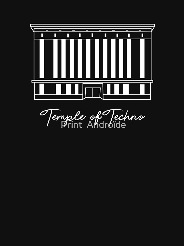 Techno club Berlin minimalist rave wear, gift for raver for the club and festival by Print  Androïde