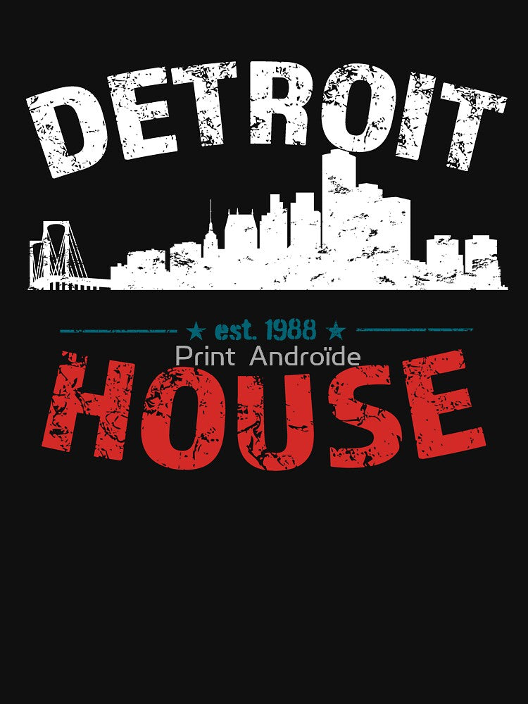 Detroit House for raver, club, festival by Print  Androïde