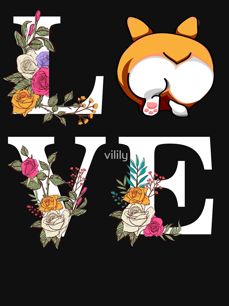 CORGI LOVE BUTT T-SHIRT by vilily
