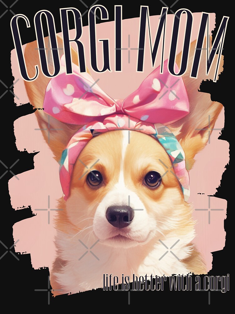 Corgi with big ribbon, corgi mom, big ribbon, gift, corgi, corgi lover, dog, dog lover, pet, message by aniMo Japan