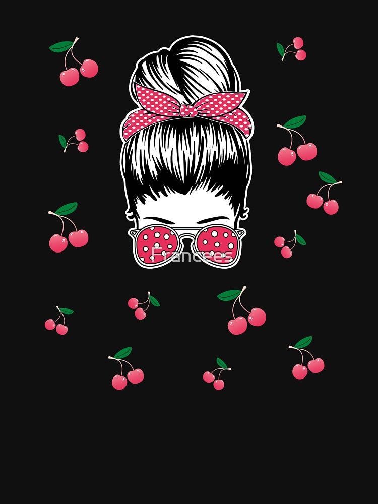Rockabilly Woman Cherries Retro by Fran Fryberg