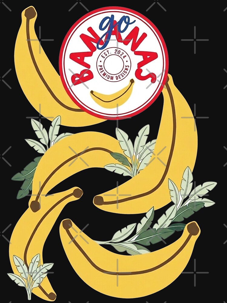Retro Go Bananas Tropical Fruit Illustration by InkRebelprint