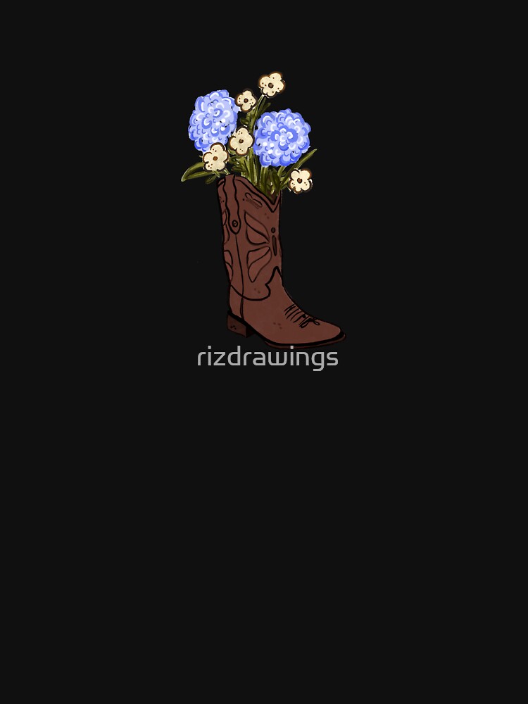 Coquette cowgirl boot with flowers by rizdrawings
