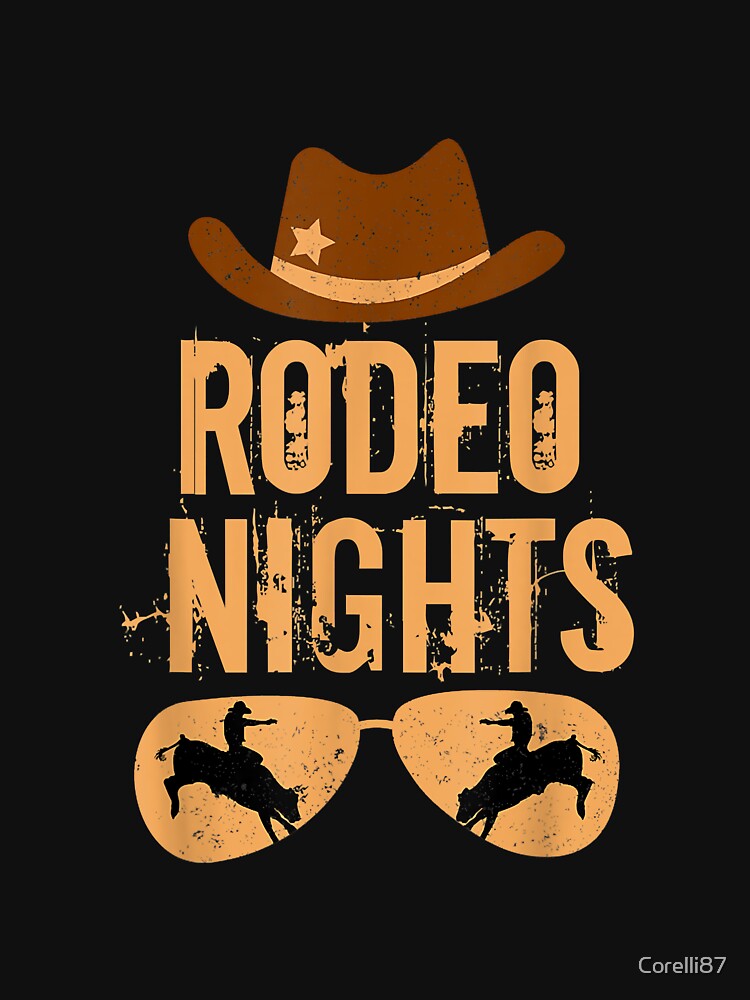 Rodeo Nights Bull Riding Cowboy Cowgirl Western Country Gift by Corelli87