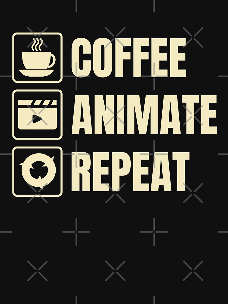 Coffee, Animate, Repeat (For Dark Background) by thecatcouch