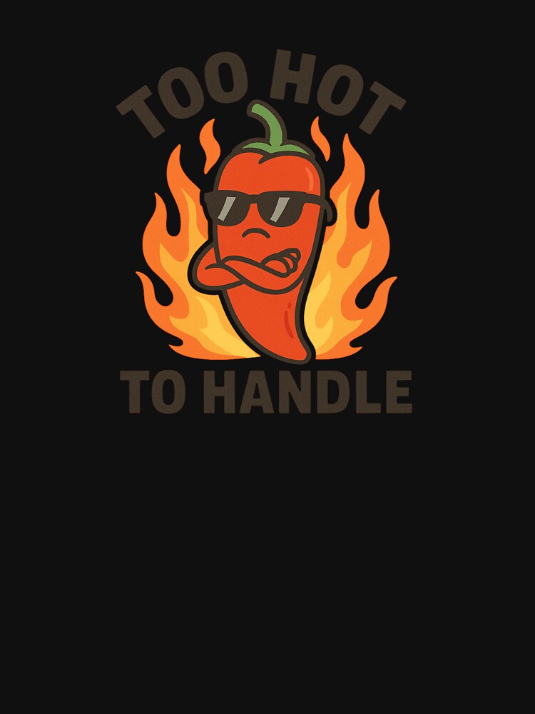 Too Hot to Handle – Spicy Cooking Pun Design by Designeerguy