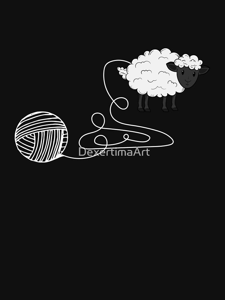 Knitting Crocheting Sheep Knitter Yarn Needle by DexertimaArt