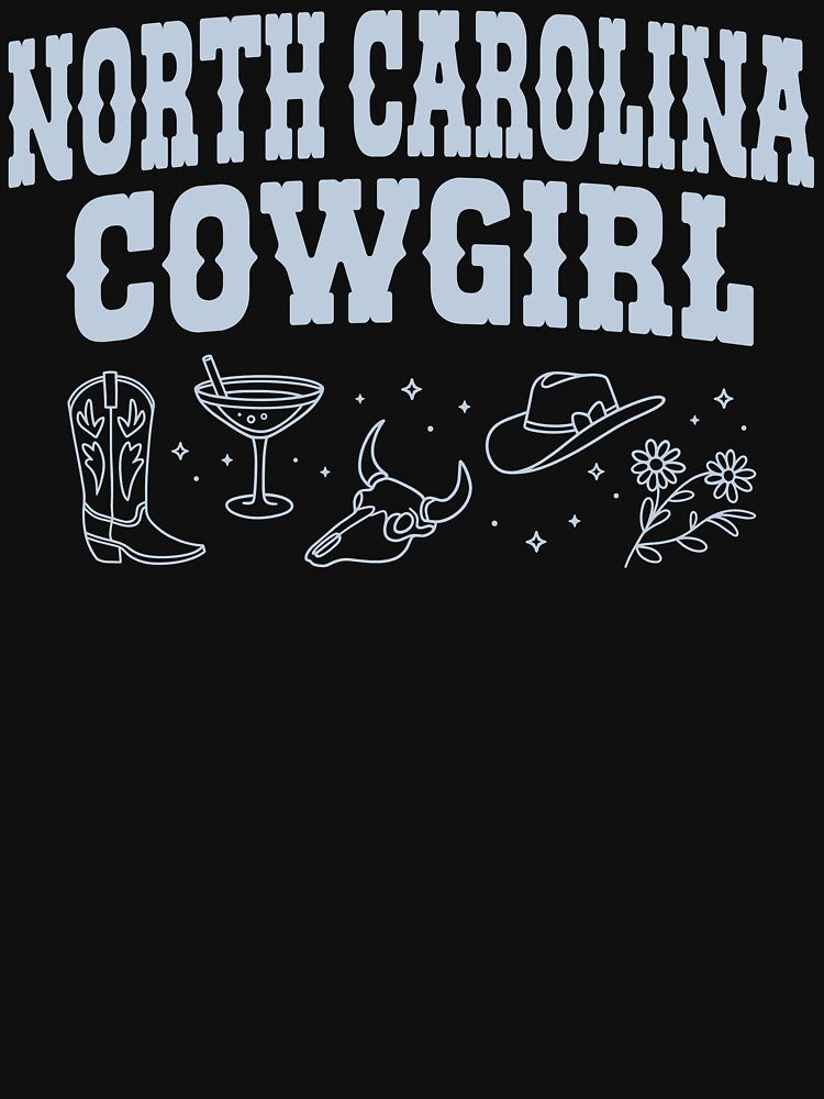 North Carolina Cowgirl Shirt Southern Pride Gift for Western Women, Cowgirl Aesthetic Sweatshirt, Rodeo Ready Hat for Southern Belles, Carolina Cowgirl Tote Bag Western Gift for Country Girls by Noe Mill