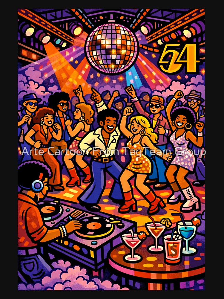 Disco Funk Dancing in the 70s by Arte Cartoon From TagTeam Group
