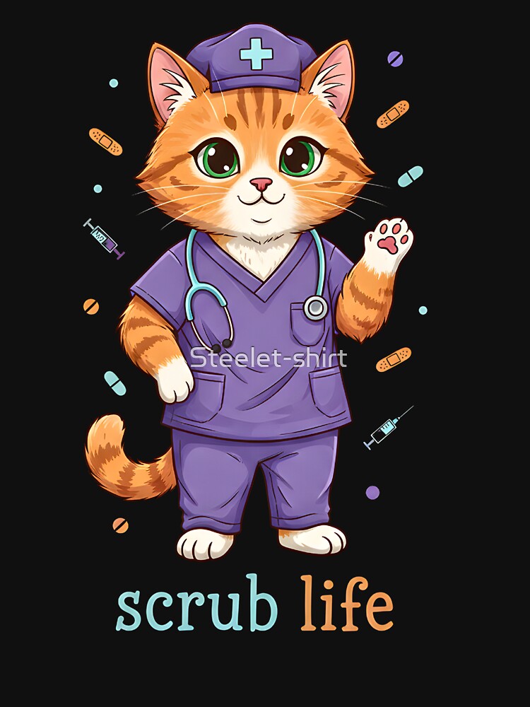Kawaii Ginger Nurse Cat by Steele-Art