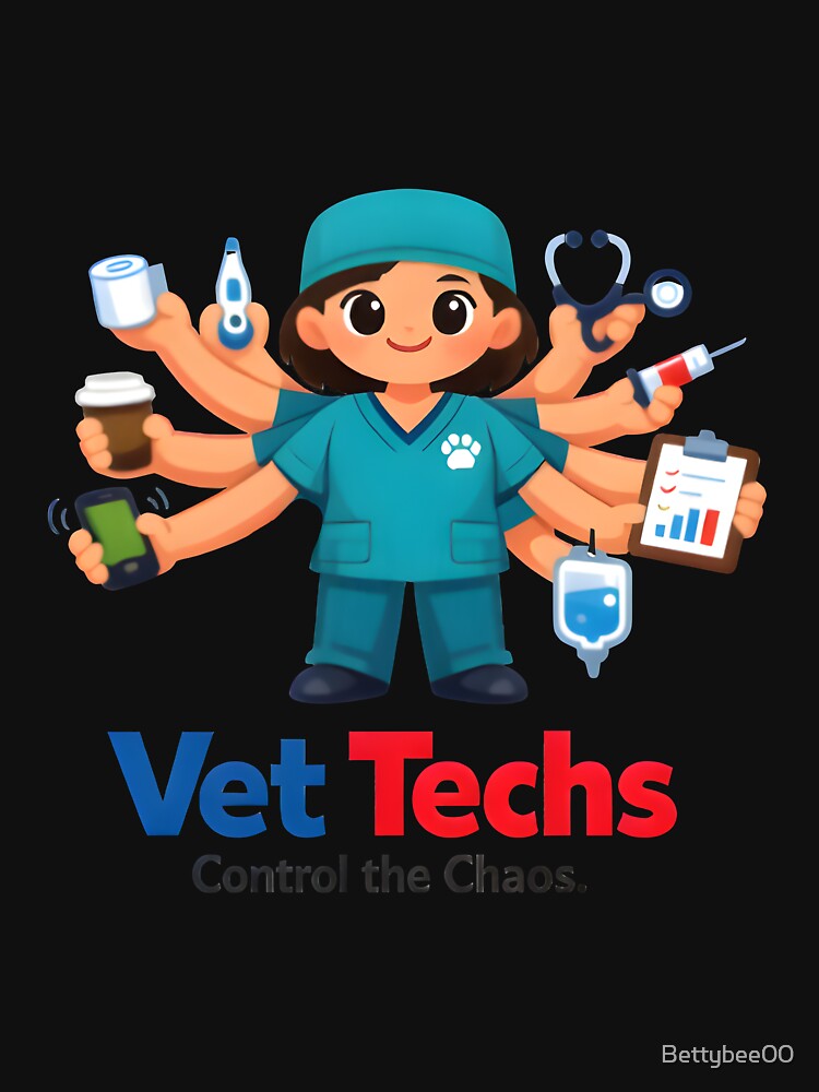 Vet Techs Control the Chaos – Cute Veterinary Technician Multi-Tasking Design by Bettybee00