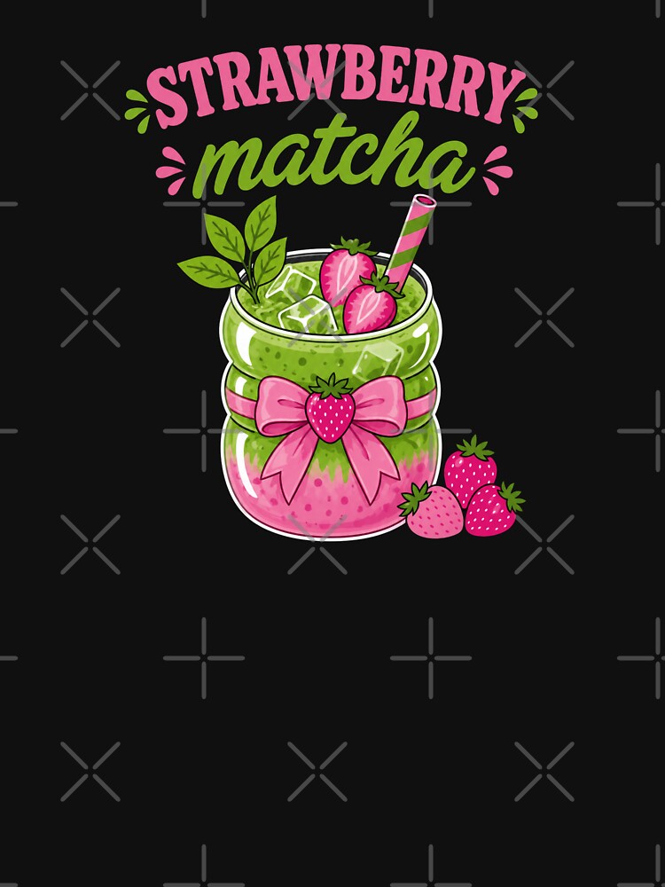 Strawberry Matcha Shirt Cute Aesthetic Drink Tee Kawaii Cafe Style by Aimetoi