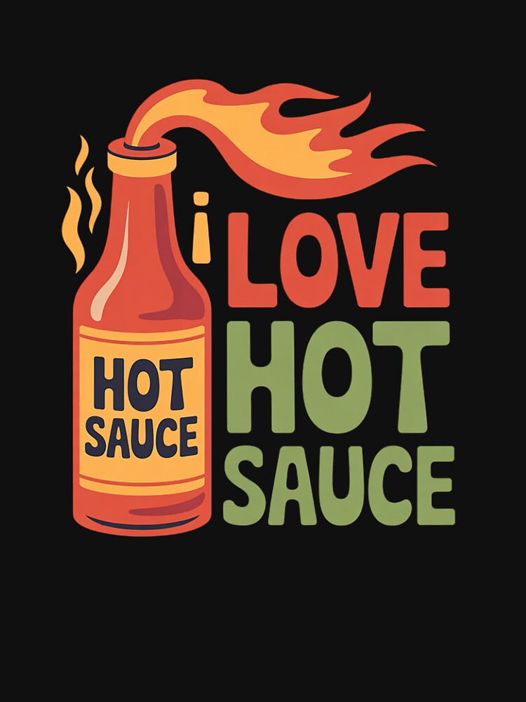 I Love Hot Sauce Flying Bottle Spicy Food by skanderio