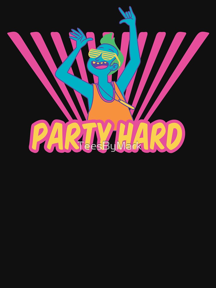 Funny Neon Colored Party Hard Raver by TeesByMark