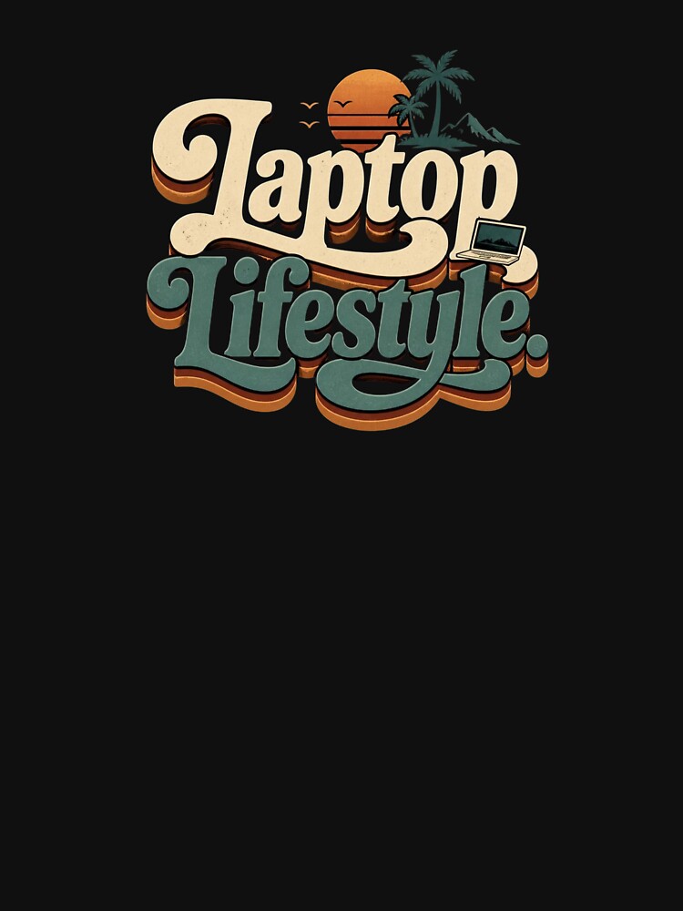 Laptop Lifestyle. | Retro Remote Work Typography Design by Irene Catchmind
