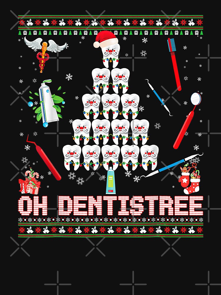 Oh Dentistree Christmas Tree Dental Dentist Ugly Sweater by NevaehRey