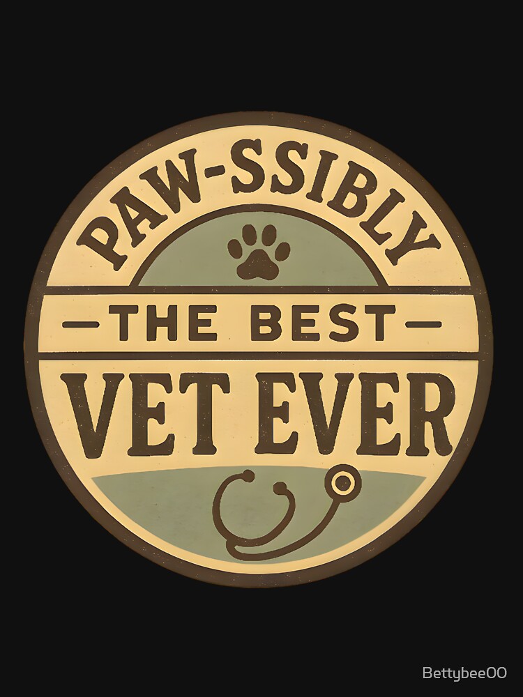 Paw-ssibly the Best Vet Ever – Funny Veterinary Pun Design by Bettybee00