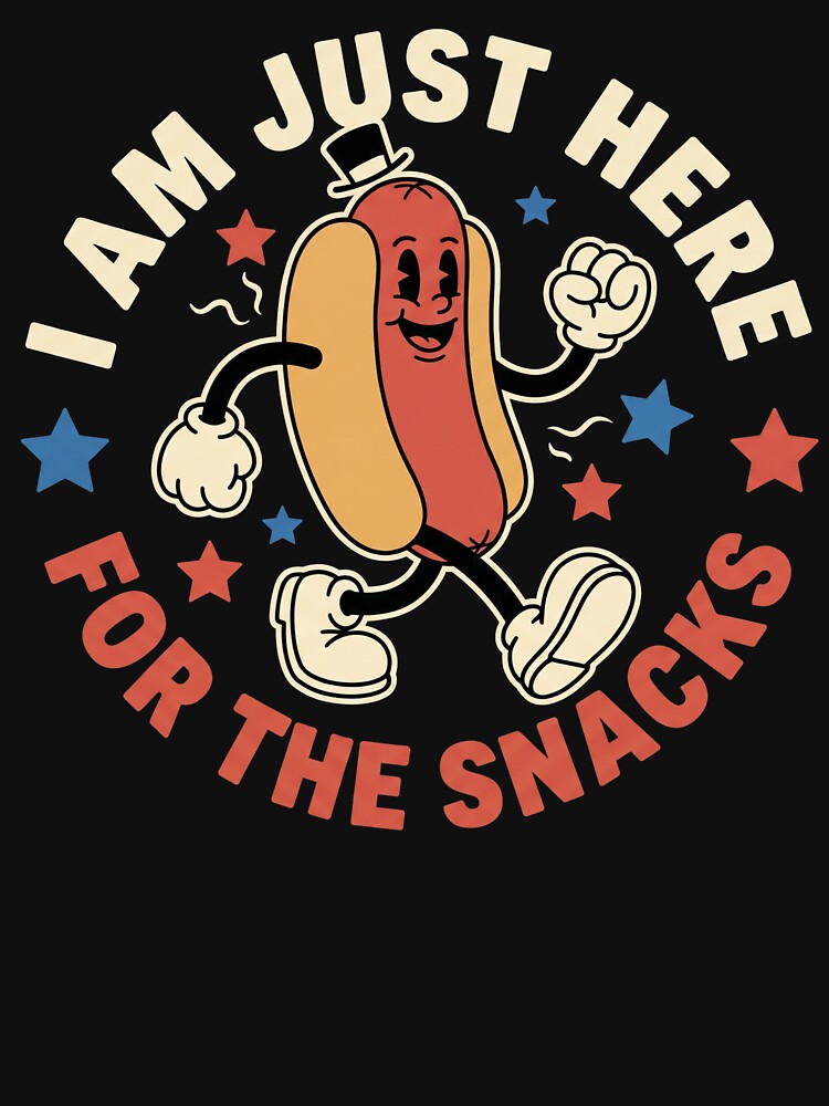 I Am Just Here For The Snacks Funny Hot Dog Shirt by TeNovaStudio