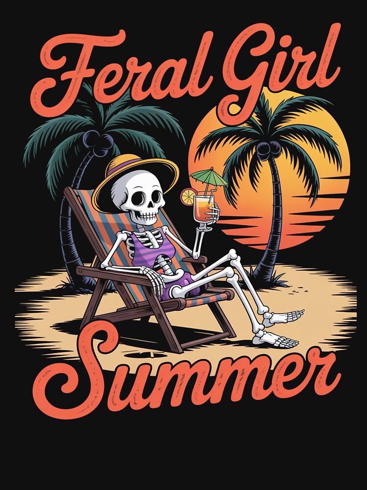 Feral Girl Summer Skeleton Hawaii Beach Vacation by NewIdeasSArt